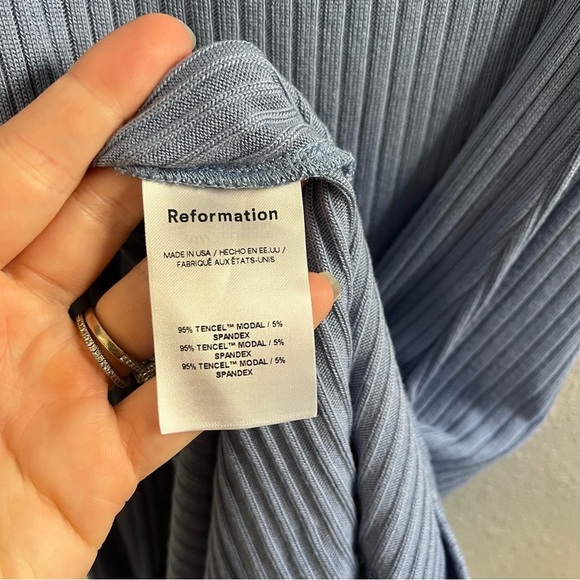 REFORMATION Percy Knit Ribbed Cap Sleeve Mini Dress - Picture 9 of 10